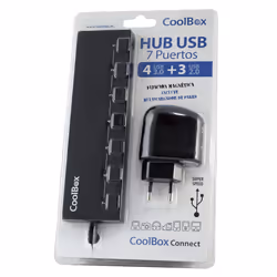 CoolBox COO-UPH356A hub & concentrateur 5000 Mbit/s Noir