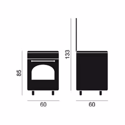 Vitrokitchen RU6060N four et cuisinière Gaz Anthracite