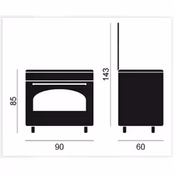 Vitrokitchen RU9060B four et cuisinière Gaz Anthracite