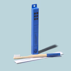 Natürbrush 8437017300045, Brosse à dents, Adulte, Beige, Bleu, Bambou, Moyen, 1 pièce(s)