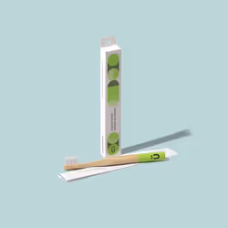 Natürbrush 8437017300090, Brosse à dents, Enfant, Beige, Vert, Bambou, Moyen, 1 pièce(s)