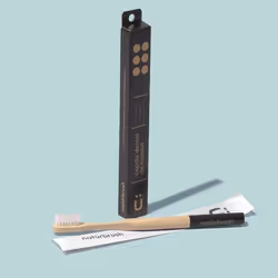 Natürbrush 8437017300236, Brosse à dents, Adulte, Beige, Noir, Bambou, Moyen, 1 pièce(s)