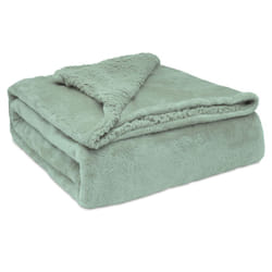 Briebe - Sherpa Canape Couverture Polaire 180x240cm, Épaisse Warm Plaid Blanket Vert d'eau