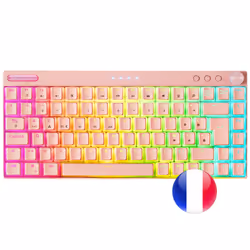 Mars Gaming MKCLOUDPRFR, 75%, USB + Bluetooth, Clavier mécanique, AZERTY, LED RGB, Rose