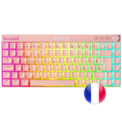Mars Gaming MKCLOUDPRFR clavier USB + Bluetooth AZERTY Français Rose