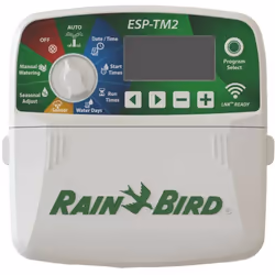 Programmateur électrique intérieur Rain Bird TM2I4-230, 4 stations Écran LCD rétroéclairé : le nouveau grand écran LCD rétroé ...