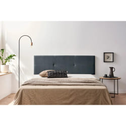 Moonia ALMA Tête de lit tapissée - Gris Foncé - 145x50x5 cm