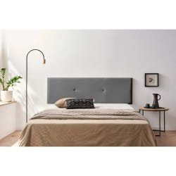 Moonia ALMA Simili cuir Tête de lit - Gris Foncé
