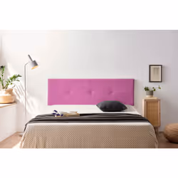 'C''est une tête de lit au tissu linéaire orné de boutons qui donnent à votre chambre harmonie, symétrie et équilibre. Elle f ...