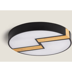 Efectoled - Plafonnier led Rond Métal 27WCCT Sélectionnable Brusk Ø500 mm Noir