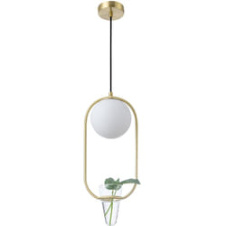 Efectoled - Suspension Métal et Verre Moonlight Puncak Doré