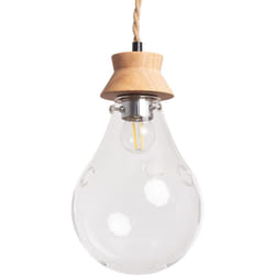 Efectoled - Suspension Bois et Verre Kathu Bumbieris Naturel
