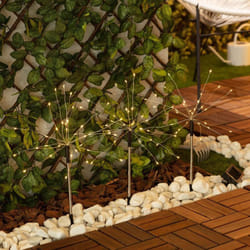 Set de 3 Piquets led Extérieur Solaire Pissenlits 3000K Blanc chaud