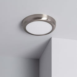 Efectoled - Plafonnier led Rond Métal Design Silver 18W Ø225mm 4000K Blanc neutre