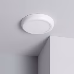 Le Plafonnier LED Rond 18W Métal Design White Ø225 mm est parfait pour ajouter une touche de modernité à l'éclairage de toute ...
