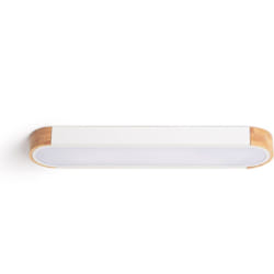 Plafonnier LED 18W Bois et Métal 140x650 mm CCT Sélectionnable Dari Lang Blanc