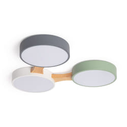 Efectoled - Plafonnier led Bois et Métal cct Sélectionnable Sams 30W Multicolore