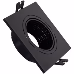 La Collerette Downlight Carrée Orientable pour Ampoule LED GU10/GU5.3 Coupe Ø 80mm est un élément d'éclairage au design intem ...