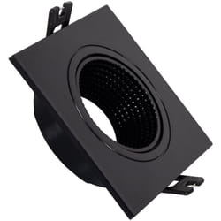 Collerette Downlight Carrée Orientable pour Ampoule LED GU10/GU5.3 Coupe Ø 80mm Noir