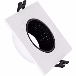La Collerette Downlight Carrée Orientable pour Ampoule LED GU10/GU5.3 Coupe Ø 80mm est un élément d'éclairage au design intem ...