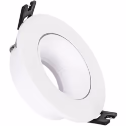 La Collerette Downlight Ronde Orientable pour Ampoule LED GU10/GU5.3 Coupe Ø 75mm est un élément d'éclairage au design intemp ...