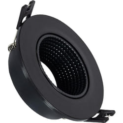 Efectoled - Collerette Downlight Ronde Orientable pour Ampoule led GU10 / GU5.3 Coupe ø 80mm Noir