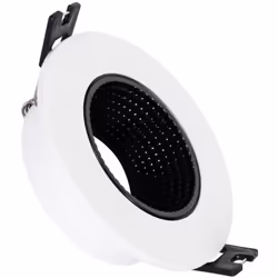 La Collerette Downlight Ronde Orientable pour Ampoule LED GU10/GU5.3 Coupe Ø 75mm est un élément d'éclairage au design intemp ...