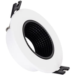 Collerette Downlight Ronde Orientable pour Ampoule LED GU10 / GU5.3 Coupe Ø 80mm Blanc / Noir