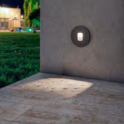 La Balise LED Extérieure 2W Encastrable au Mur Ronde Grasset Grise est un élément d'éclairage complémentaire, qui émet une lu ...