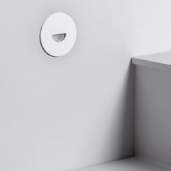 Balise led Extérieure 2W Encastrable au Mur Ronde Guell Blanche 2700K Blanc chaud