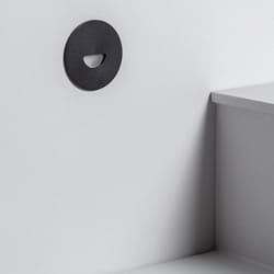 Balise led Extérieure 2W Encastrable au Mur Ronde Guell Noire 2700K Blanc chaud