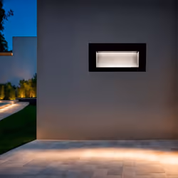 La Balise LED Extérieure 4W Encastrable au Mur Rectangulaire Elin Noire est la solution idéale pour le balisage de couloirs e ...