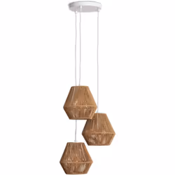 La Suspension Papier Tressé Trilla 3 Spots est constitué de papier calque qui s'enroule autour d'une structure métallique bla ...