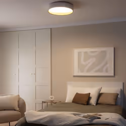 Le Plafonnier LED Rond Métal 20W CCT Sélectionnable Broadway Ø450 mm est un plafonnier design que vous pouvez facilement inté ...