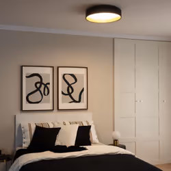 Le Plafonnier LED Rond Métal 20W CCT Sélectionnable Broadway Ø450 mm est un plafonnier design que vous pouvez facilement inté ...