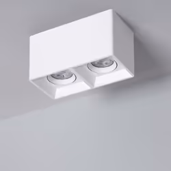 Le Plafonnier Space Carré Double Blanc avec Ampoule GU10 est un élément d'éclairage très décoratif grâce à son nouveau design ...