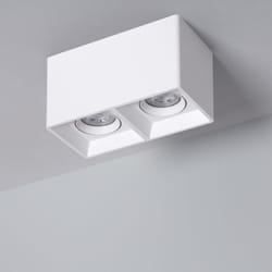 Efectoled - Plafonnier Space Carré Double Blanc avec Ampoule GU10 6000K Blanc froid