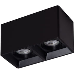 Plafonnier Space Carré Double Noir avec Ampoule GU10 4000K Blanc neutre