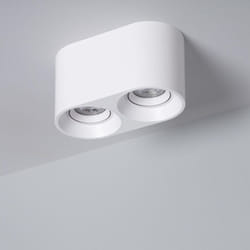 Plafonnier Space Double Blanc avec Ampoule GU10 2700K Blanc chaud