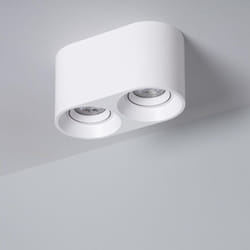 Efectoled - Plafonnier Space Double Blanc avec Ampoule GU10 6000K Blanc froid