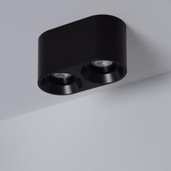 Efectoled - Plafonnier Space Double Noir avec Ampoule GU10 6000K Blanc froid