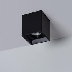 Efectoled - Plafonnier Space Carré Noir avec Ampoule GU10 2700K Blanc chaud