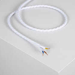 Câble Électrique Textile Tressé Blanc 5 m