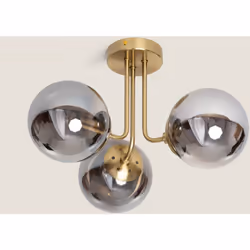 Le Plafonnier Métal et Verre Moonlight Brass 3 Spots sera le centre d'attention de tous les regards. Fabriqué avec des finiti ...