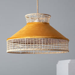 Suspension Rotin et Tissus Longoria Orange