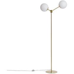 Efectoled - Lampadaire Métal et Verre Moonlight 2 Spots Doré