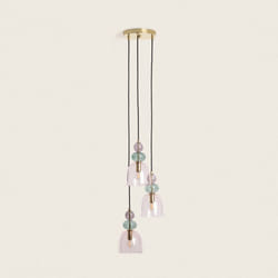 Efectoled - Suspension Métal et Verre Tri Baudelaire Rose