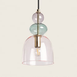 Efectoled - Suspension Métal et Verre Baudelaire Rose