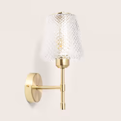 Description générale La Lampe Murale Métal et Verre Stiklu est un éclairage décoratif au design élégant et vintage, parfait p ...