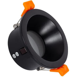 Collerette Downlight Ronde IP65 pour Ampoule LED GU10 Coupe Ø75 mm Noir